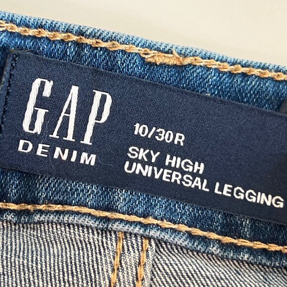 GAP Women Size 10/30R Sky High Universal Medium Blue Bay High Rise Legging Jeans - Picture 5 of 7